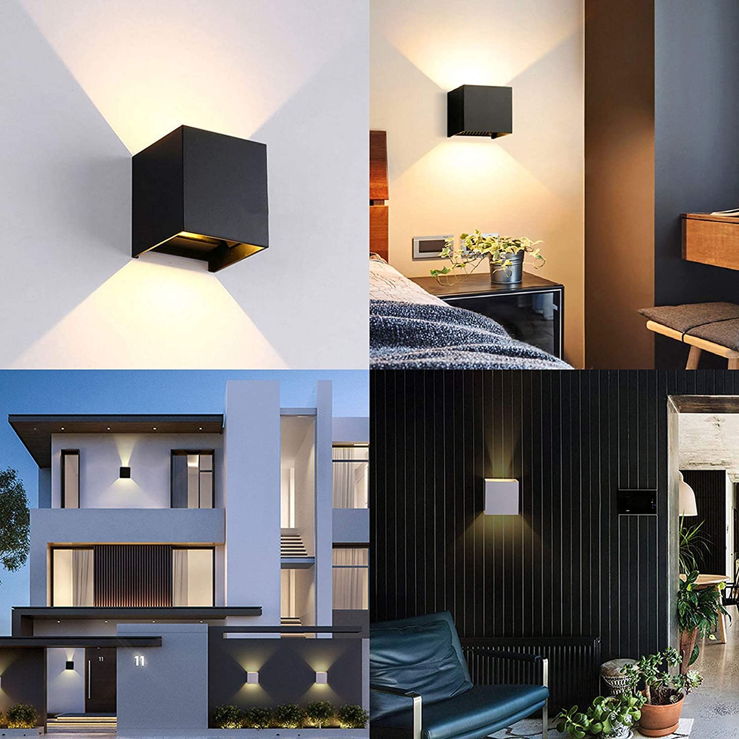 2 Stuks LED wandlamp met bewegingsmelder 12W, IP65 2 Stuks LED wandlamp met bewegingsmelder 12W, IP65