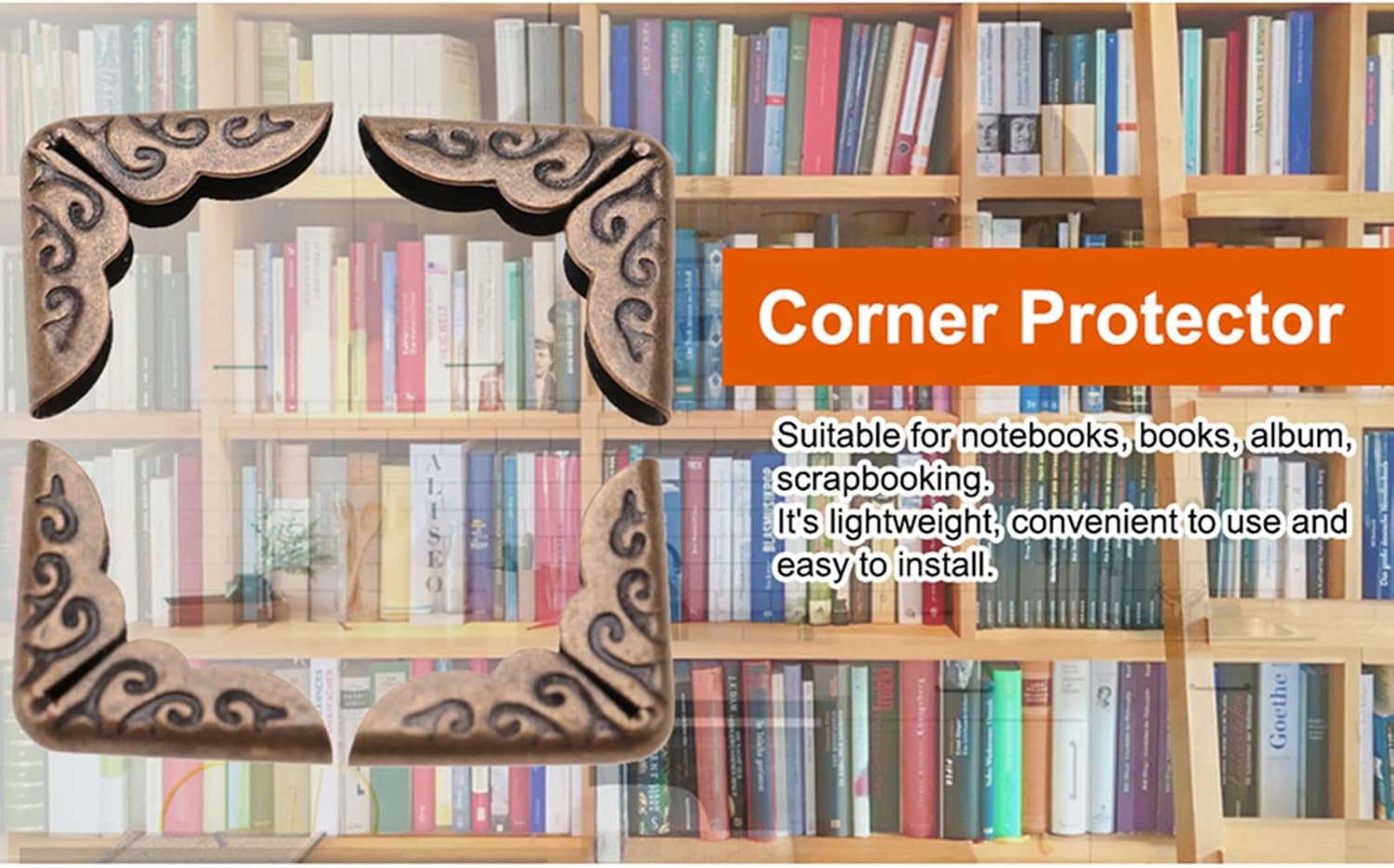 Yosoo Health Gear Metal Book Corners, 50pcs Iron Corner Protectors for Scrapbooking, Vintage Photo Album Diary (C086 Green Bronze)