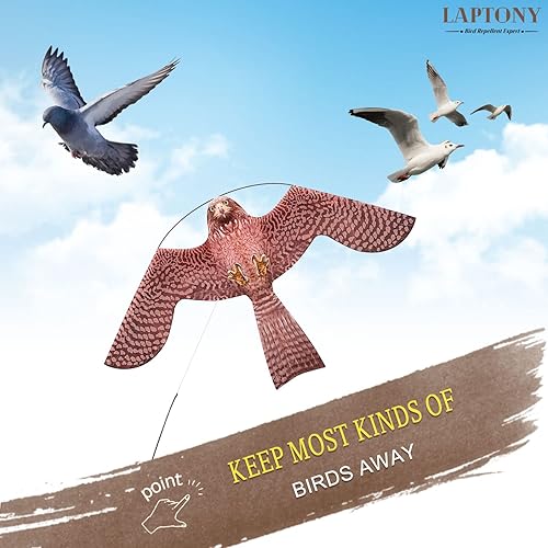 Miniatura 2 de Bird Hawk - Cometa voladora con poste para cultivos de granja, protector de granja, cometa voladora con poste de 19.7 ft, estilo A