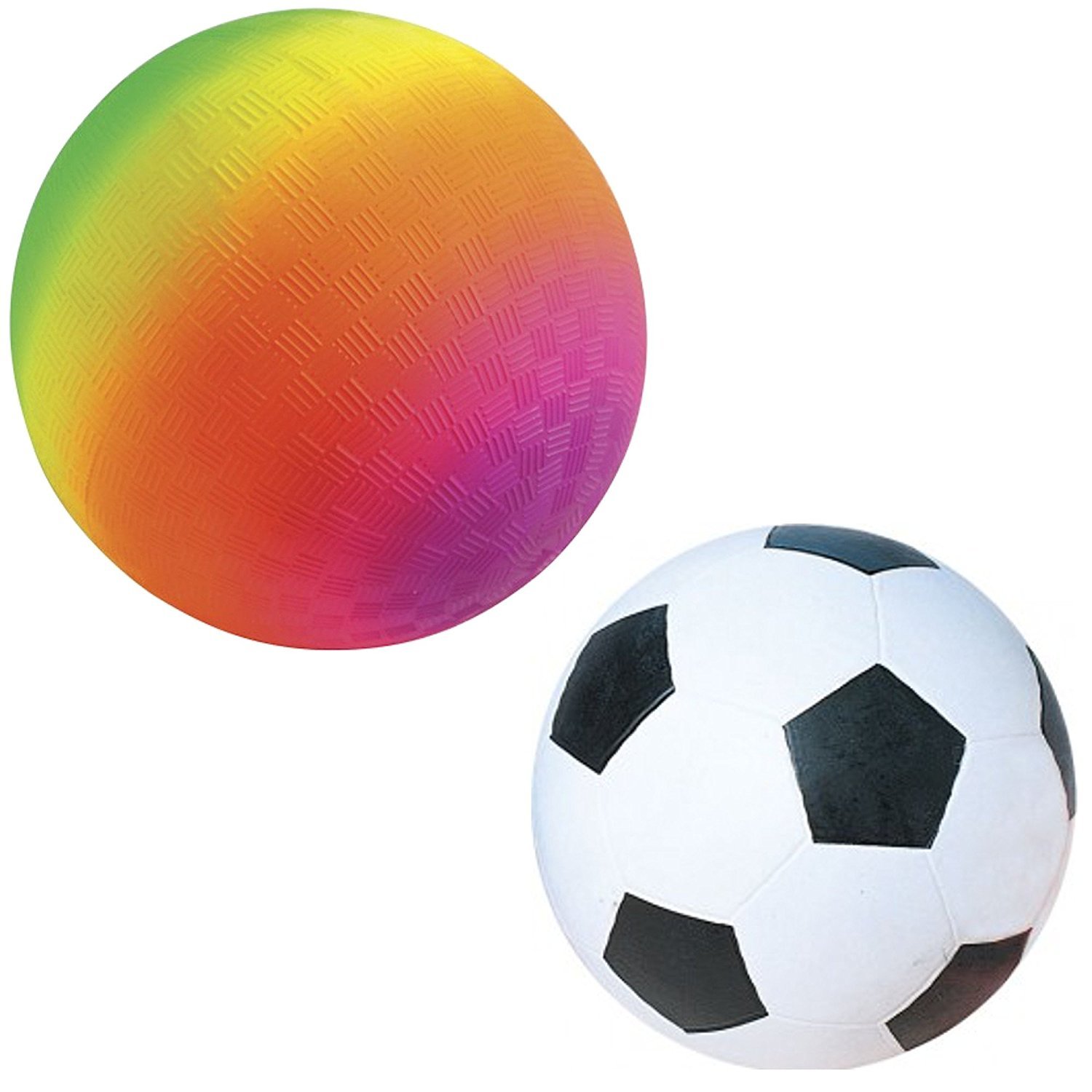 Kickball Set One 18 inch Large Rainbow Kickball And One 14 inch