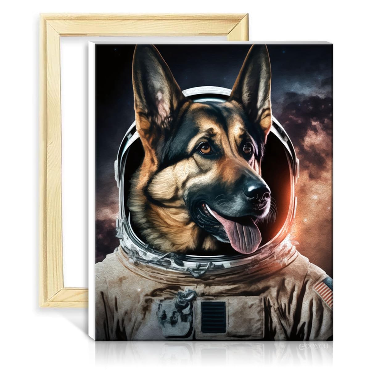 TANGFEIY on Canvas Paint by Numbers Good Boy Astronaut on Canvas Painting Adults Beginner Acrylic Number with Paintbrushes for Home Decor Gift with Frame(30x40cm) — image 1