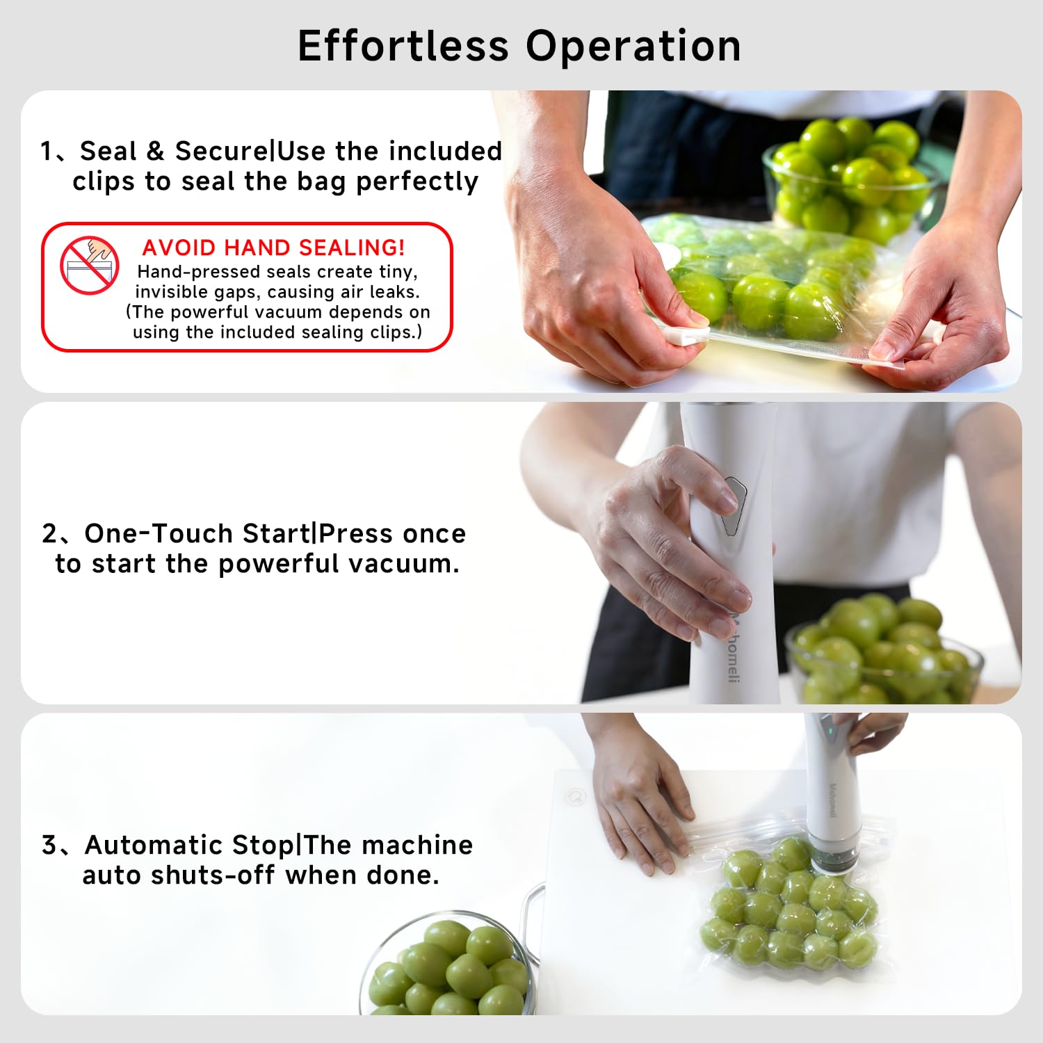 Compact Handheld Vacuum Sealer - Food Storage -4 Compact Handheld Vacuum Sealer - Food Storage -4