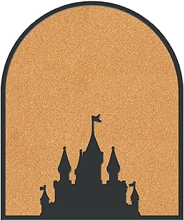 CRASPIRE Castle Pin Cork Board 11.8x9.8In Wall Mounted Framed Bulletin Display Badge Wooden Saddle