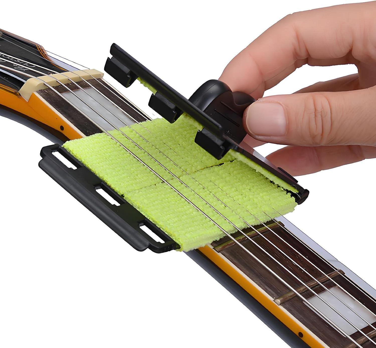 Guitar String Cleaner Scrubber Fingerboard Cleaning Cloth Guitar Fretboard Maintenance Kit for Guitars/Basses/Mandolins/Ukuleles (2)
