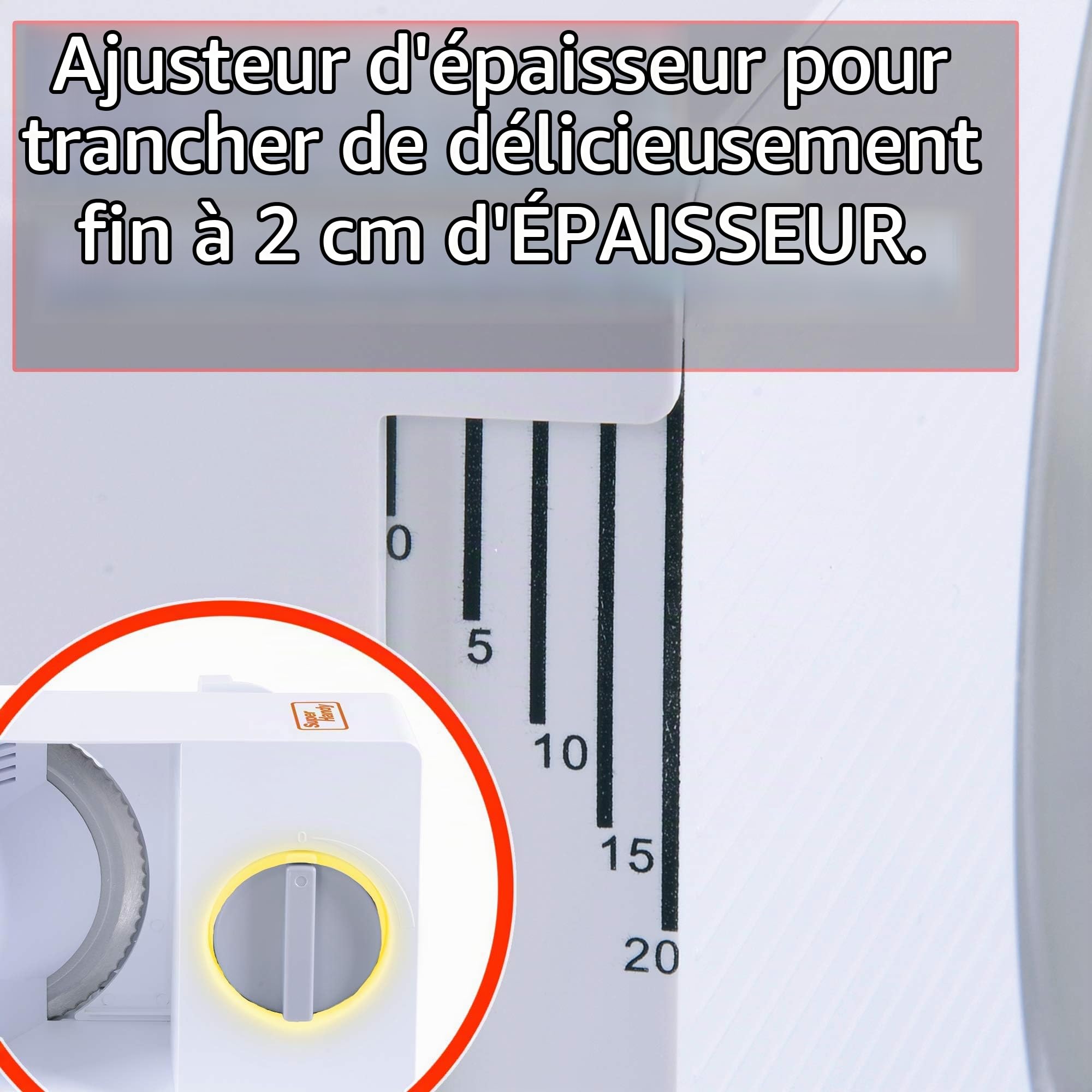 SuperHandy Trancheuse 17cm Portable Professionnel et Pliable électrique AC 230V 50Hz 120 Watt pour: viandes, Deli et fromages à Acier Inoxydable Lame RSG Solingen