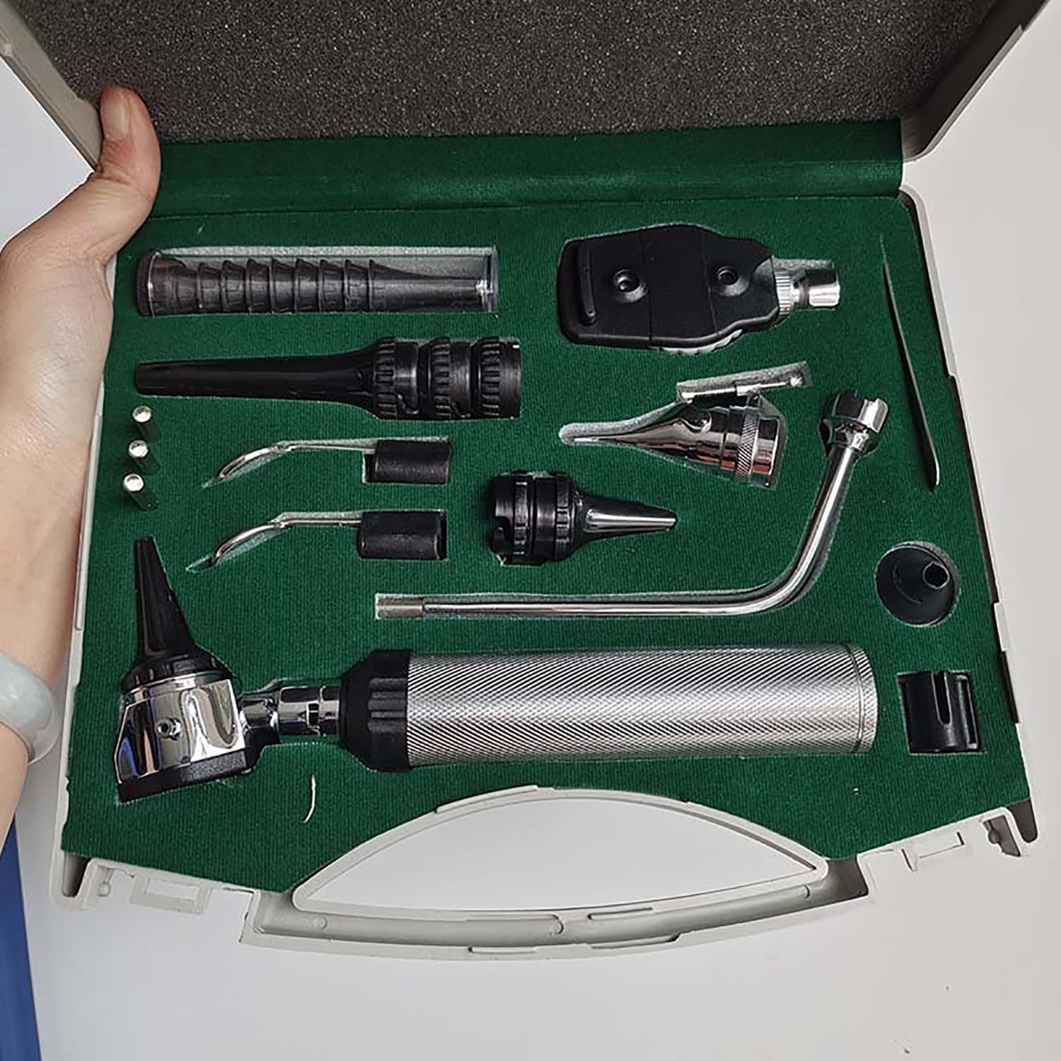 ENT Diagnóstico Set Kit, Oftalmoscopio Veterinario Y Otoscopio Diagnóstico Completo Set, 12 Varios Instrumentos De Diagnóstico, Cinco Sentidos Órgano Checker Set, Examen Pequeños Animales