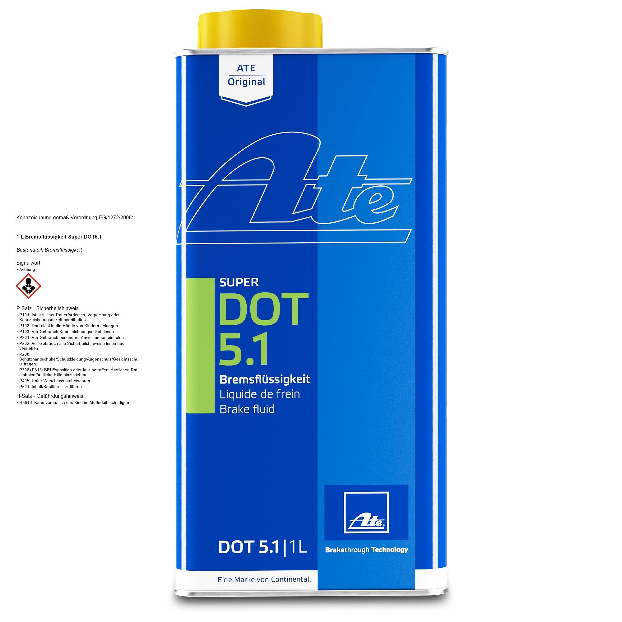 ATE Original Super DOT 5.1 Brake Fluid, 1 Liter Can
