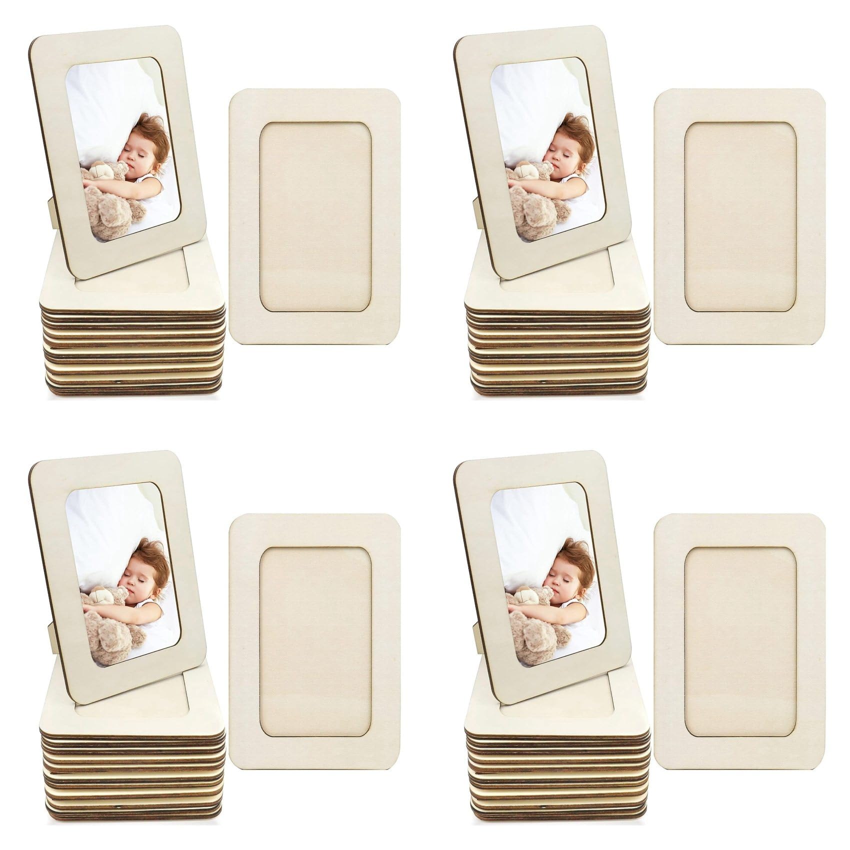 Cadres photo en bois bricolage lot de 48 support 4x6 pouces pour loisirs créatifs