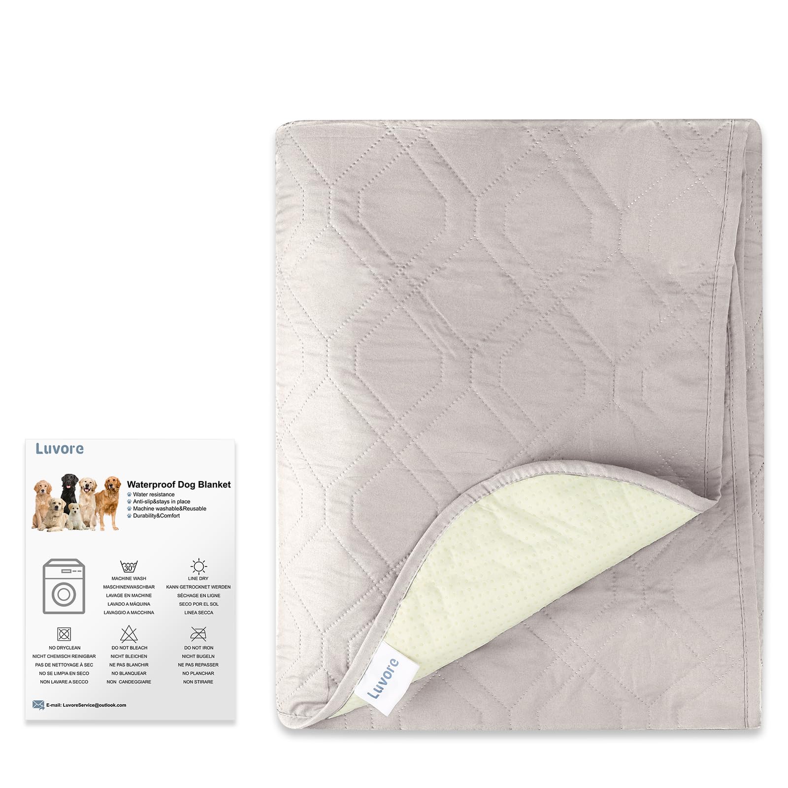 Copridivano impermeabile antiscivolo 76x190cm Crema per cani gatti