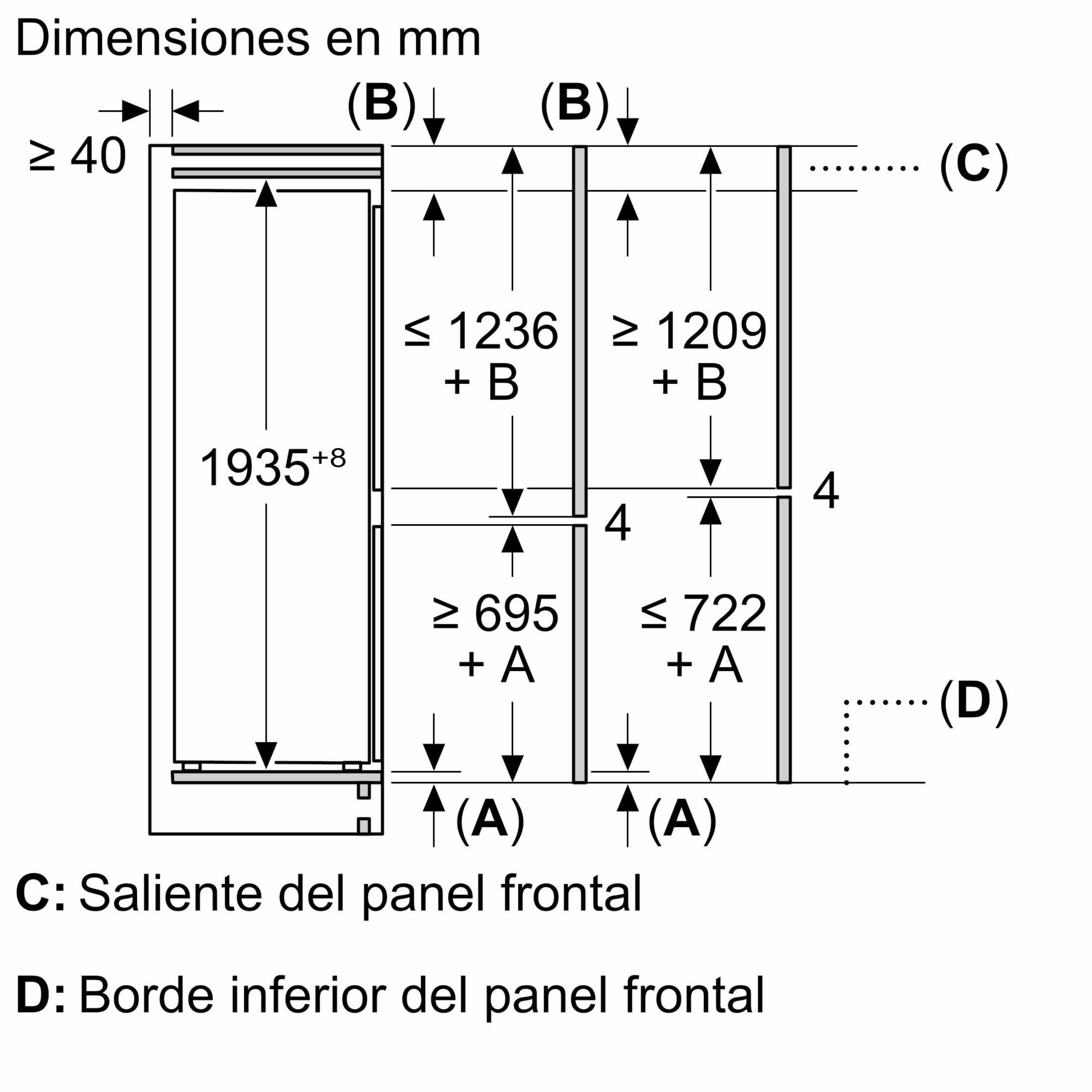 Bosch, Frigorífico combi integrable, Serie 4, NoFrost, KIN96VFD0 | Alimentos frescos y sin escarcha en un diseño que se funde con tu cocina.