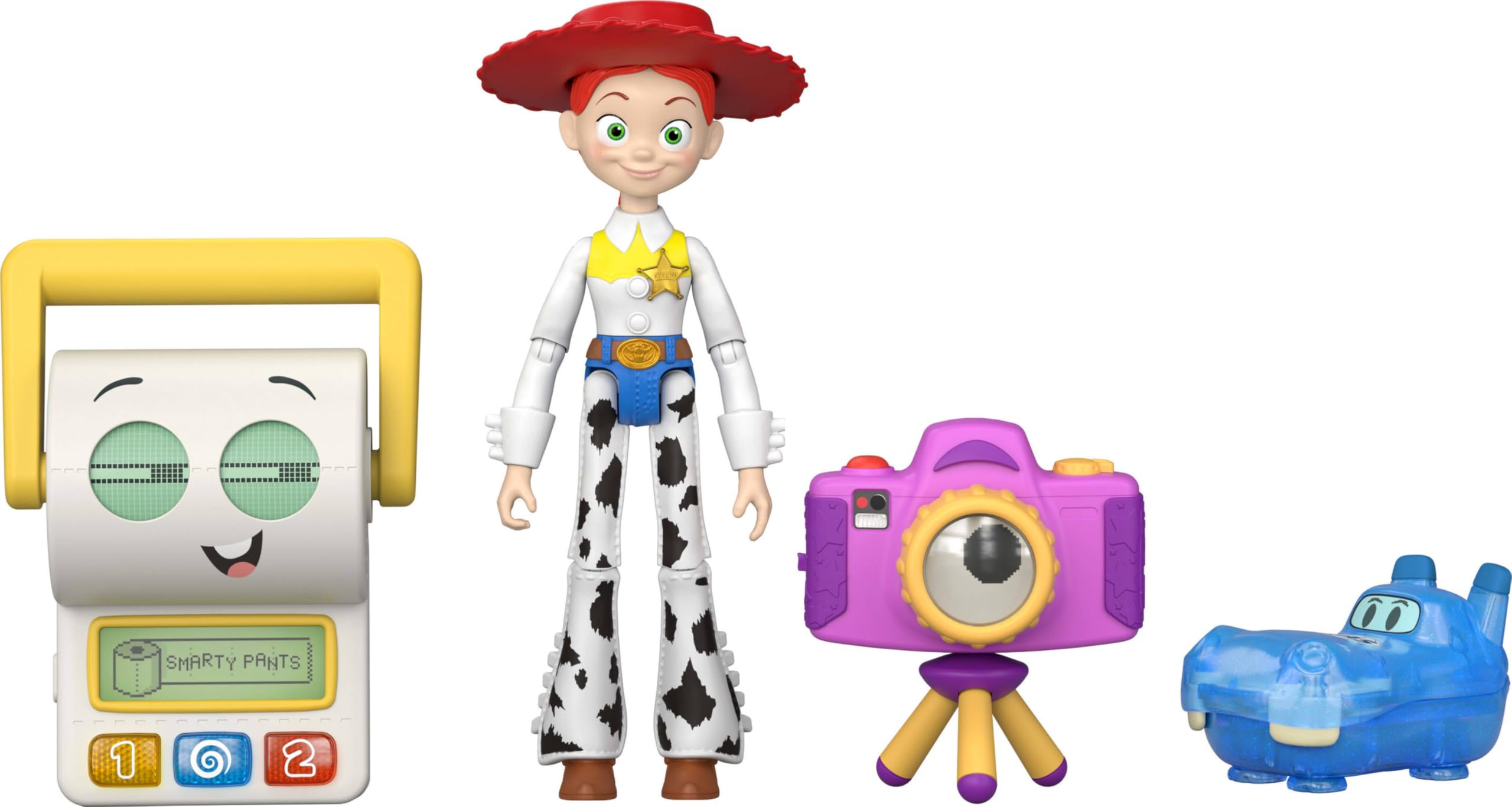 Mattel Disney Pixar Toy Story zestaw 5 figurek akcji, rozmiar ok. 18 cm, ruchome zabawki o wiernym filmie, Jessie i zespół Double A, JLR69