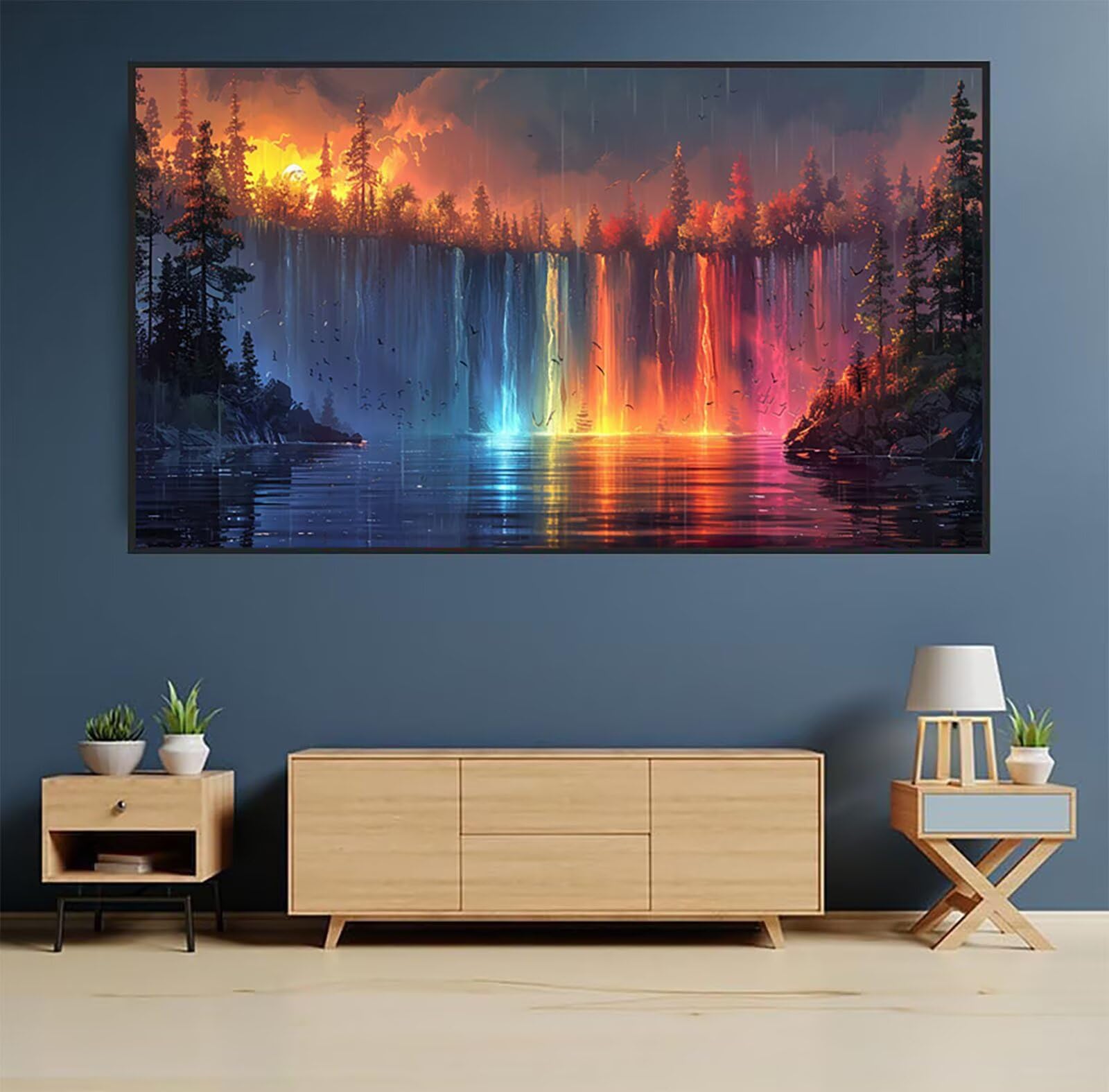 Diamond Painting Duży Zachód Słońca, 5D Diamentowe Malowanie Dorosłych Rzeka, DIY Haft Krzyżowy Haft Kryształowy Zestaw Sztuk, Diamentowe Malowanie Rzemiosła Dla Dorosłych, Wystrój Domu Prezent