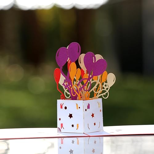 Miniatura 3 de Tarjeta de cumpleaños desplegable con globos, tarjeta de cumpleaños 3D, tarjeta de cumpleaños emergente, tarjetas emergentes de cumpleaños, tarjetas