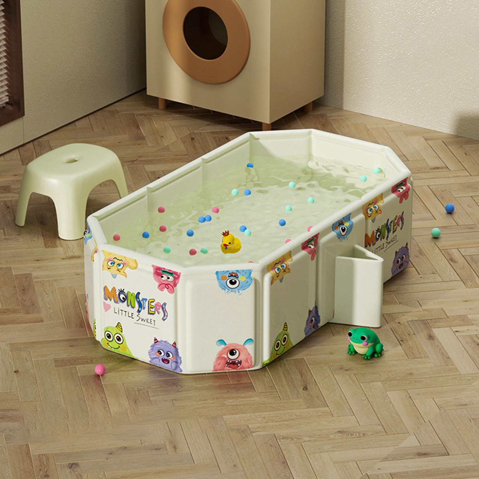 Bañera plegable multiusos para recién nacidos con suave acolchado y base antideslizante segura para ahorrar espacio en casa