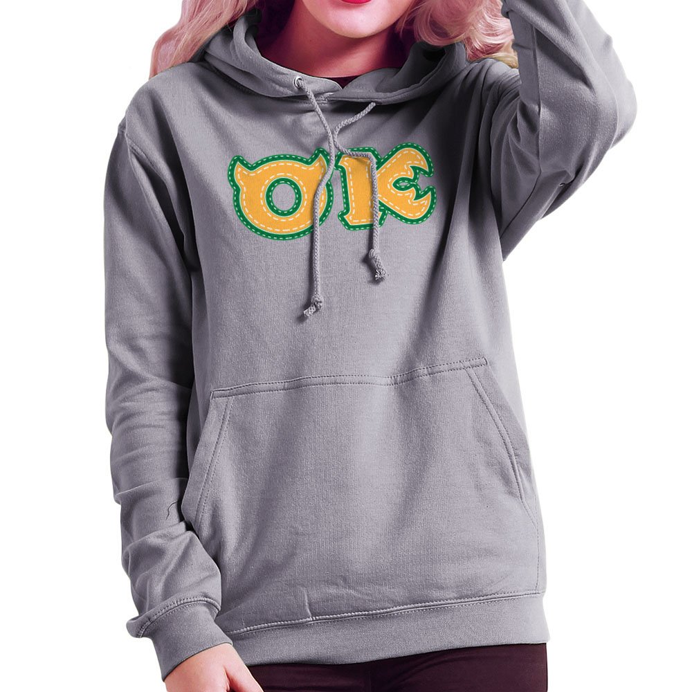 Cloud City 7 Women's Heather Grey Monster University Fraternity Oozma Kappa Ok Hooded Sweatshirt