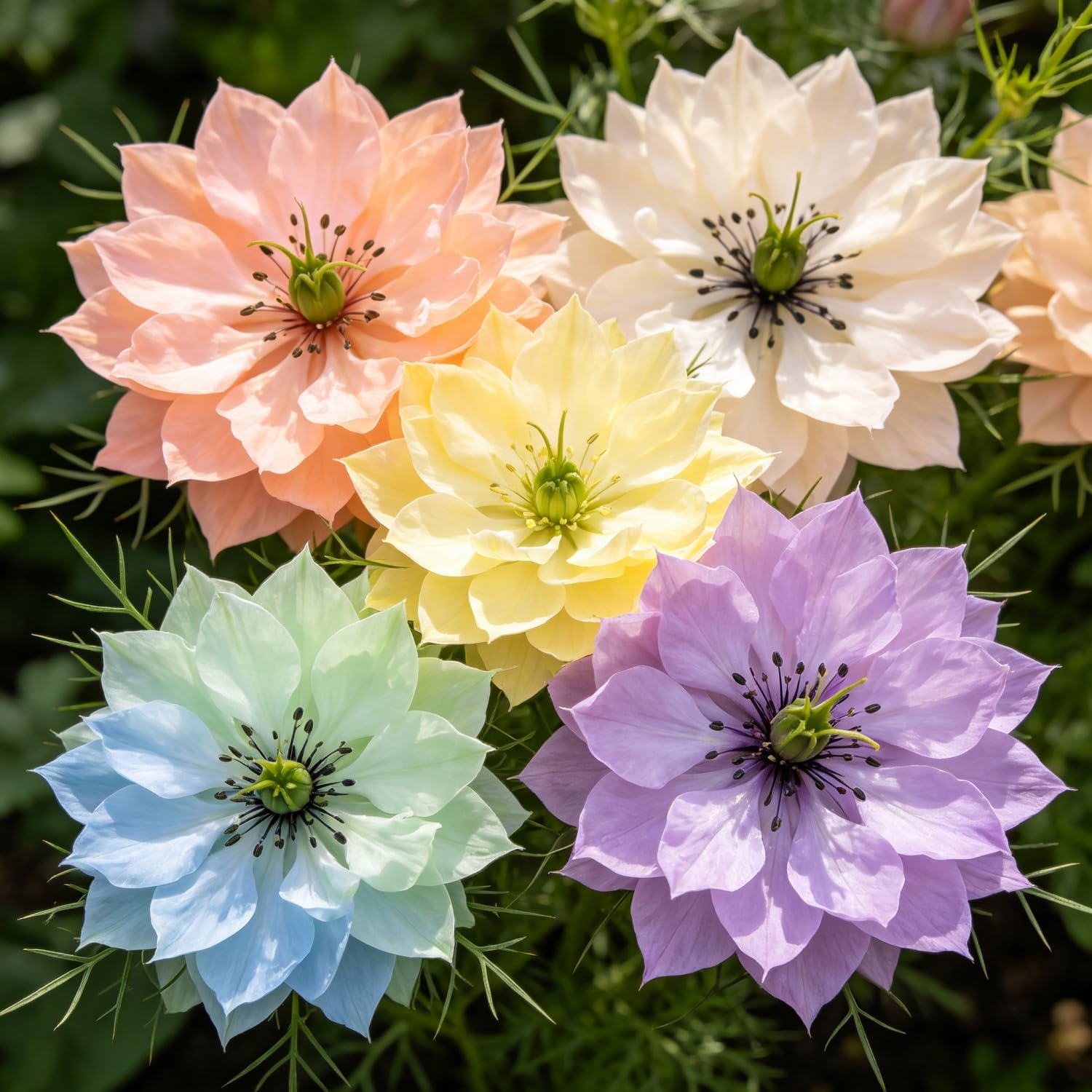 Mixed Nigella (Love‑in‑a‑Mist) Seeds-Hardy,Excellent Display