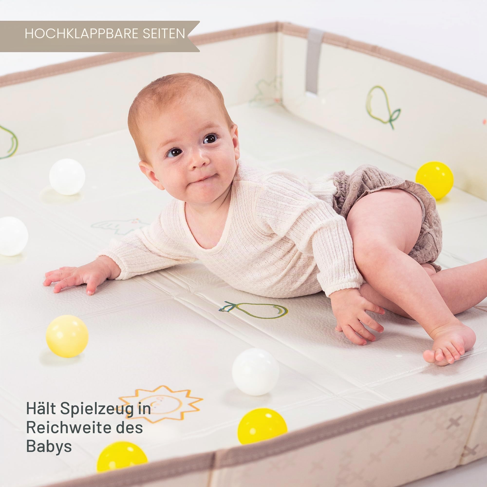 Taf Toys 13505 - Schaumstoffmatte für Babys mit Rändern - Wasserfest und Wendbar, Größe 180x150 cm, Dicke 0,6 cm, Inkl. Transporttasche – Komfort und Sicherheit für Ihr Baby
