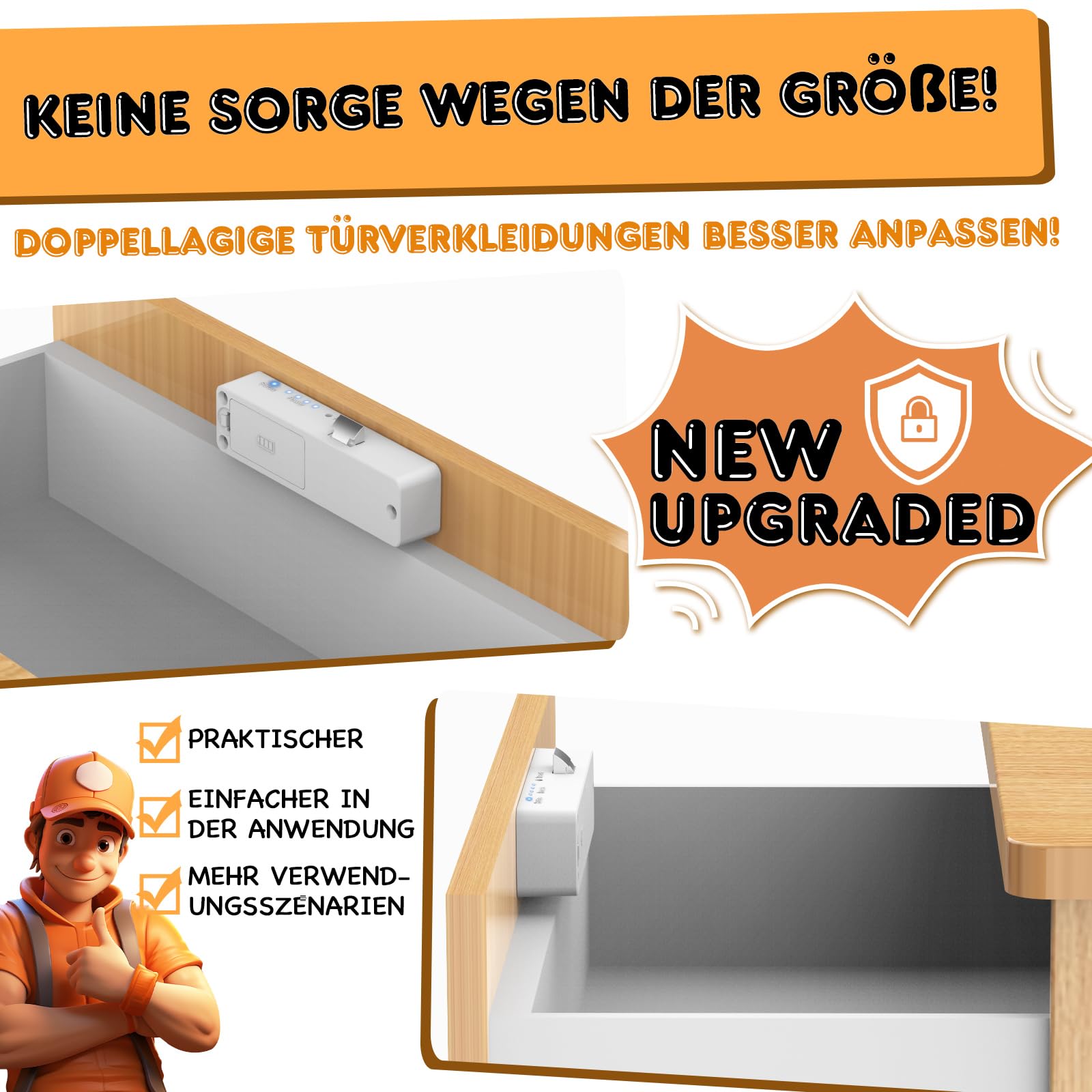 Anweller Smart Serrure de tiroir, électronique, pour placard, meuble avec application NFC - Serrure de boîte aux lettres - Sécurité enfant - Pour armoire, tiroir, boîte
