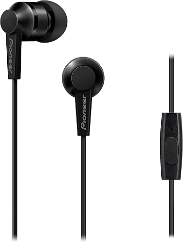 Pioneer SE-C3T B Cuffie In-Ear corpo alluminio pannello controllo microfono cuffia silicone leggero compatto design industriale per iPhone smartphone Android All Black Pioneer SE-C3T B Cuffie In-Ear corpo alluminio pannello controllo microfono cuffia silicone leggero compatto design industriale per iPhone smartphone Android All Black