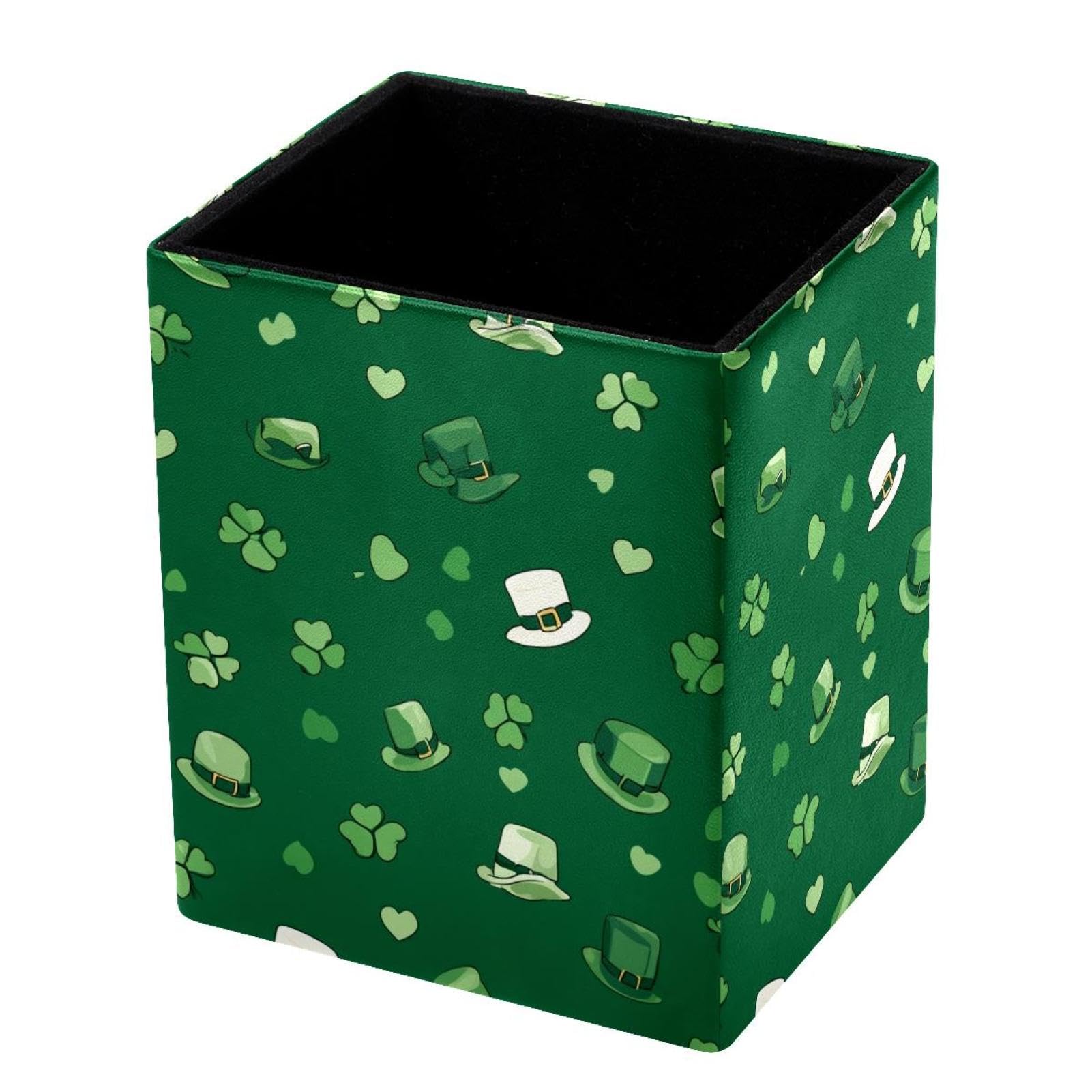 VAPOKF Pencil Holders for Desk, St. Patrick's Day Printed Pen Holders Pen Pot Makeup Brushes Storage Desktop Stationery Supplies Organiser for Home Office