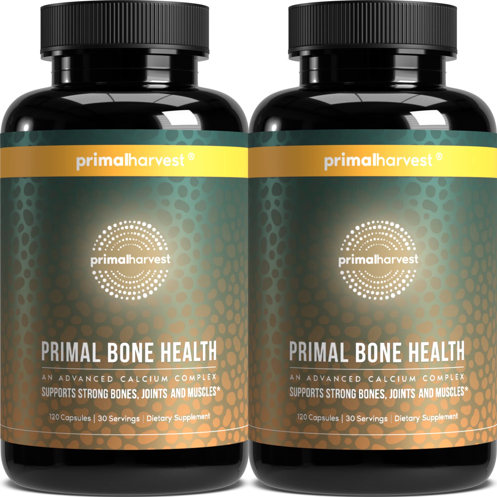 2 Pack, Primal Bone Health Calcium Carbonate Bone Health Complex for Men & Women with Calcium, Magnesium, Zinc, Manganese, Potassium, & L-Carnitine (240 Capsules)