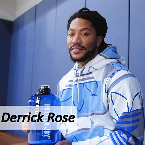 Miniatura 6 de Botella de agua con marcas de tiempo, botella de agua deportiva de 1 galón con asa a prueba de fugas, reutilizable y sin BPA, tapa abatible con