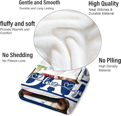 Miniatura 3 de Youltar Manta personalizada con foto, regalos personalizados para el Día del Padre y cumpleaños para papá de parte de hija o hijo, manta