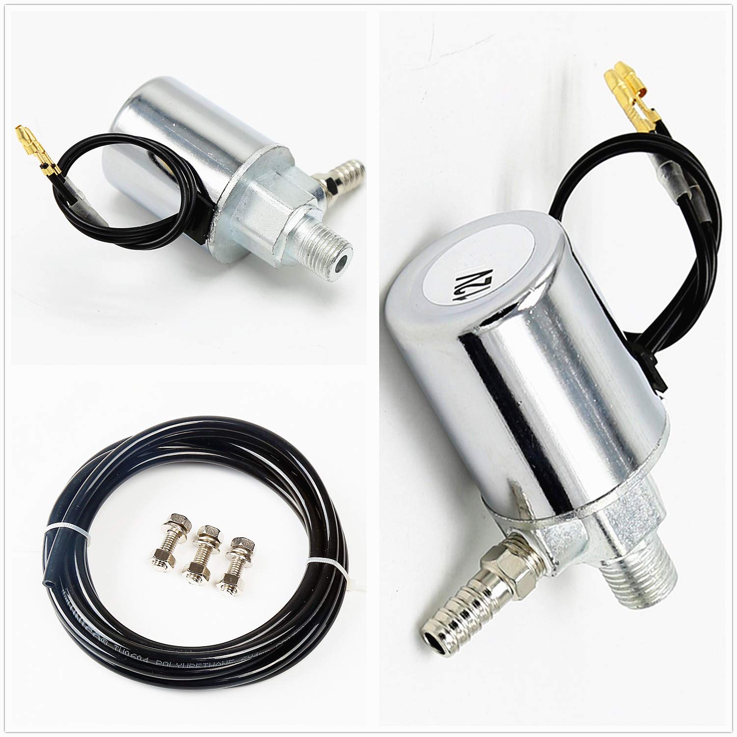 auto Avvisatore acustico per clacson a solenoide Tromba d'aria Impermeabile Fischio a quattro tubi Argento 12V175DB La valvola elettromagnetica qualsiasi veicolo camion Treni Barche Lorrys Vans