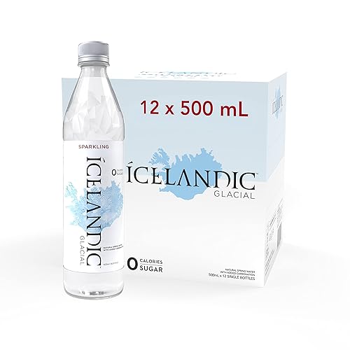 Icelandic Glacial Agua con gas sin sabor 169 onzas líquidas paquete de 12
