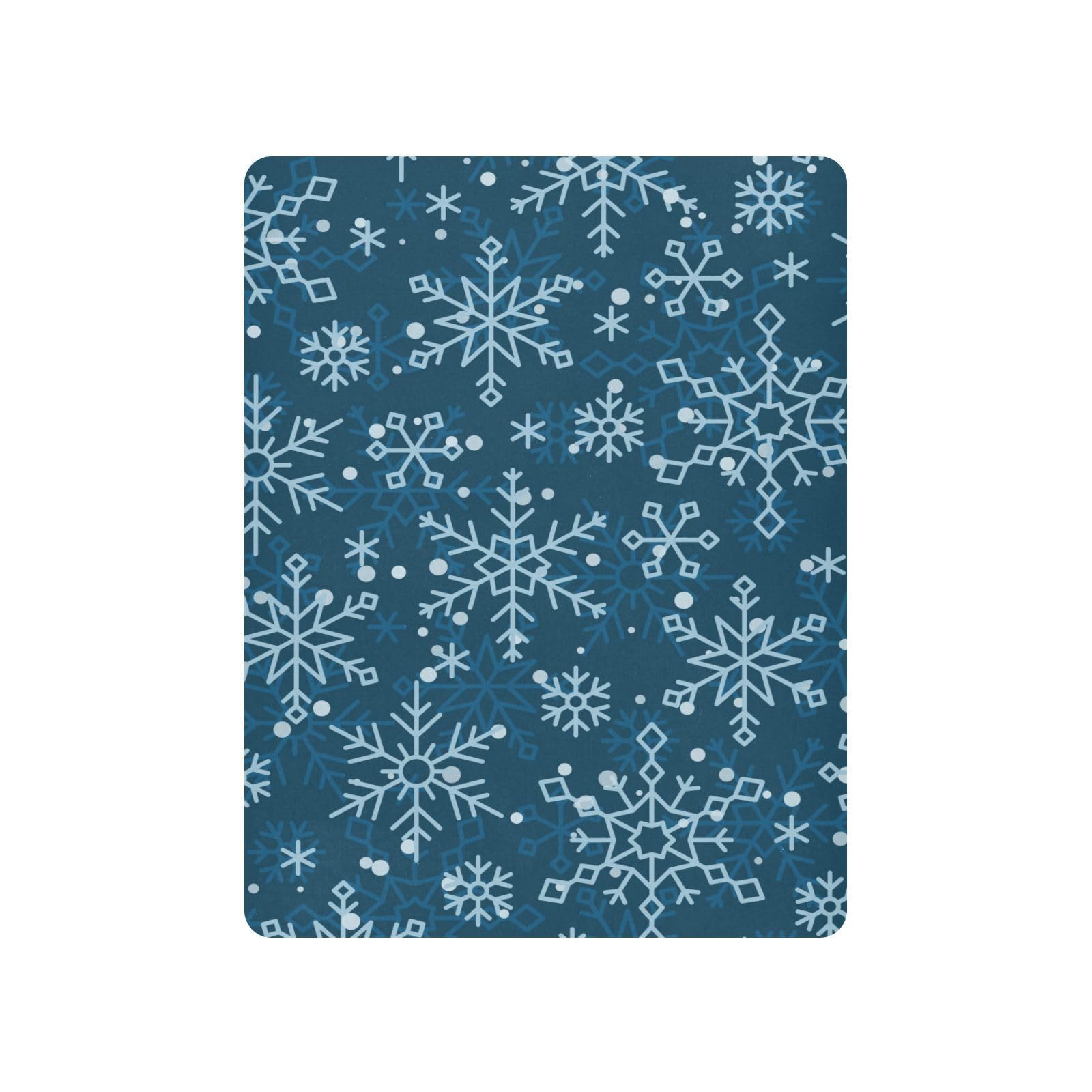 Moudou Blue Snowflake Playard Sheet for Boy Girls, Soft Breathable Fitted Toddler Sheet for Standard Playard Bed Mattress, 39 x 27 x 5 Inch