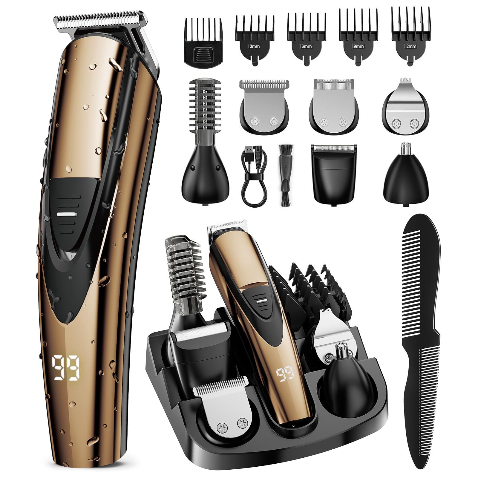 Beard Trimmer Kit - 12-in-1 Grooming -11