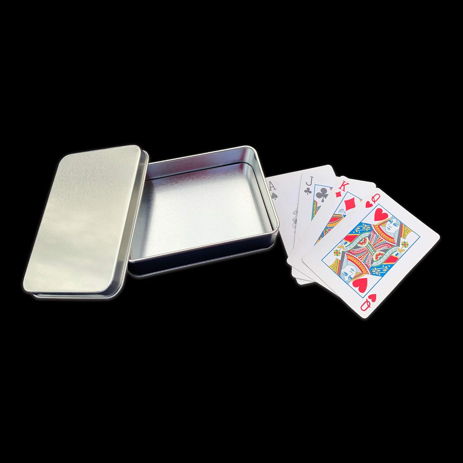 Lunchbox.com Playing Card Tin Box - Silver