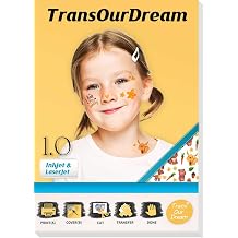 TransOurDream Transfer Paper Printable Paper for Skin Clear8.5X11" for Laser/Inkjet Printer, DIY Custom Personalized for Birthday Party,Weddings,Christmas,Halloween,12 SetA+B