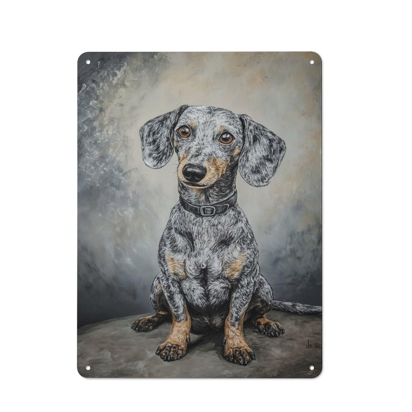 Junmoney Style-18 Dachshund Portrait Printed Metal Sign 40X30cm For Bar Or Restaurant, New Home Wall Decor For Hospitality Decor Collectors