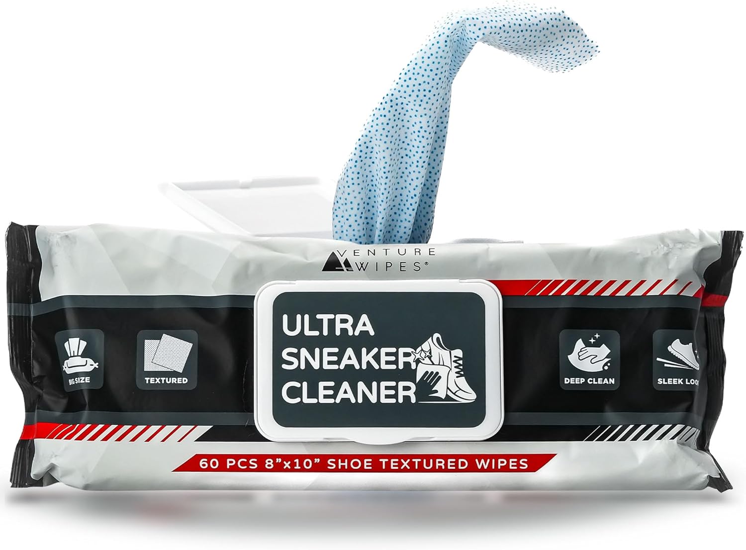 Venture Wipes 60 Shoe Wipes to Remove Dirt, Grime