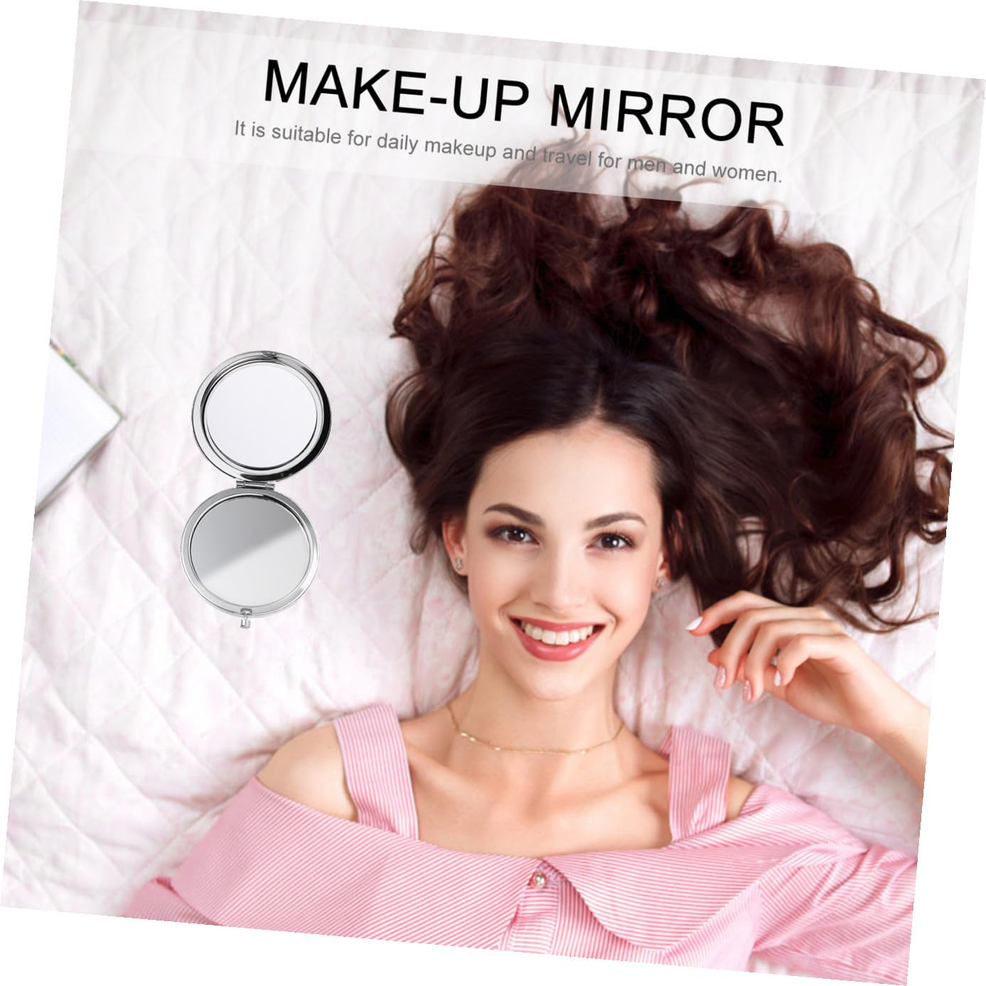 PACKOVE Espejo Paquete de 12 Unidades Ligero y Elegante Compacto Redondo Plegable de PU para Maquillaje Adecuado para Uso en Casa o Escuela