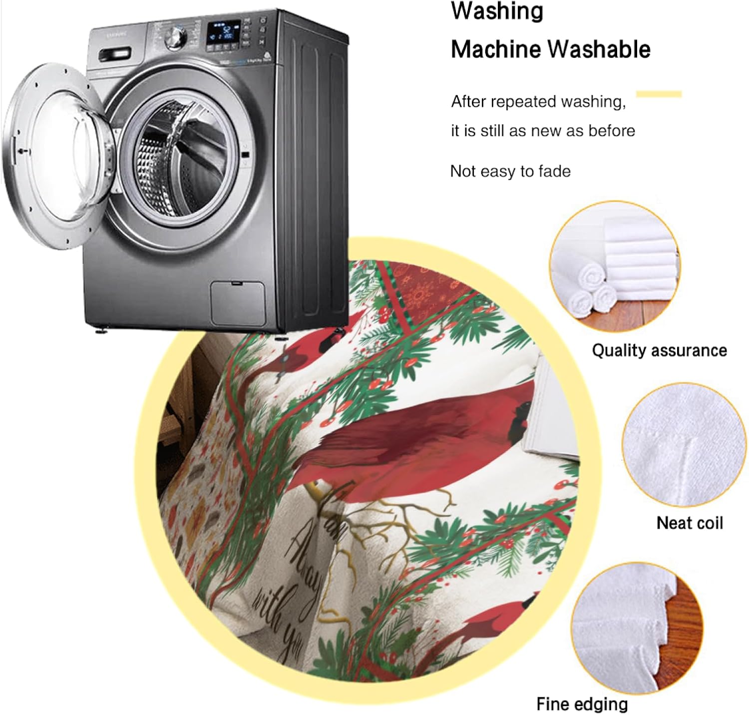 Air Conditioner Lightweight Cardinalis Blanket Flannel Fleece Blanket Ultra Soft Throw Blanket for Couch Living Room Bed (60''x50'', Birds) - Image 7