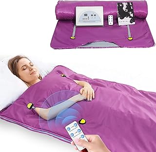 Infrarot Sauna 2 Zone Digital Heim Saunadecke Professionel Detox Therapie Home Mobile Sauna Tragbare Oxford Saunadecke mit 4 Sicherheitsschutz für heißes Schwitzen, Entspannung, Detox (Lila)