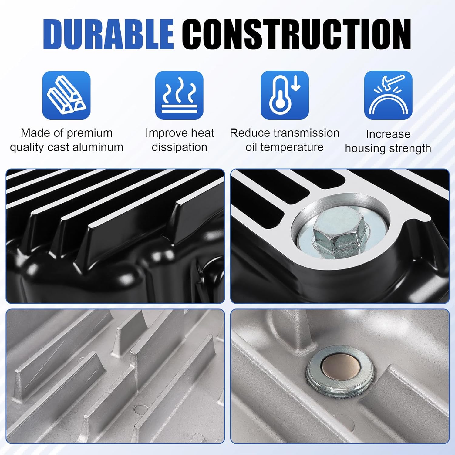 Heavy Duty Transmission Pan Compatible with Dodge Ram 2500/3500 6.7L 68RFE Transmission Replace 228052110