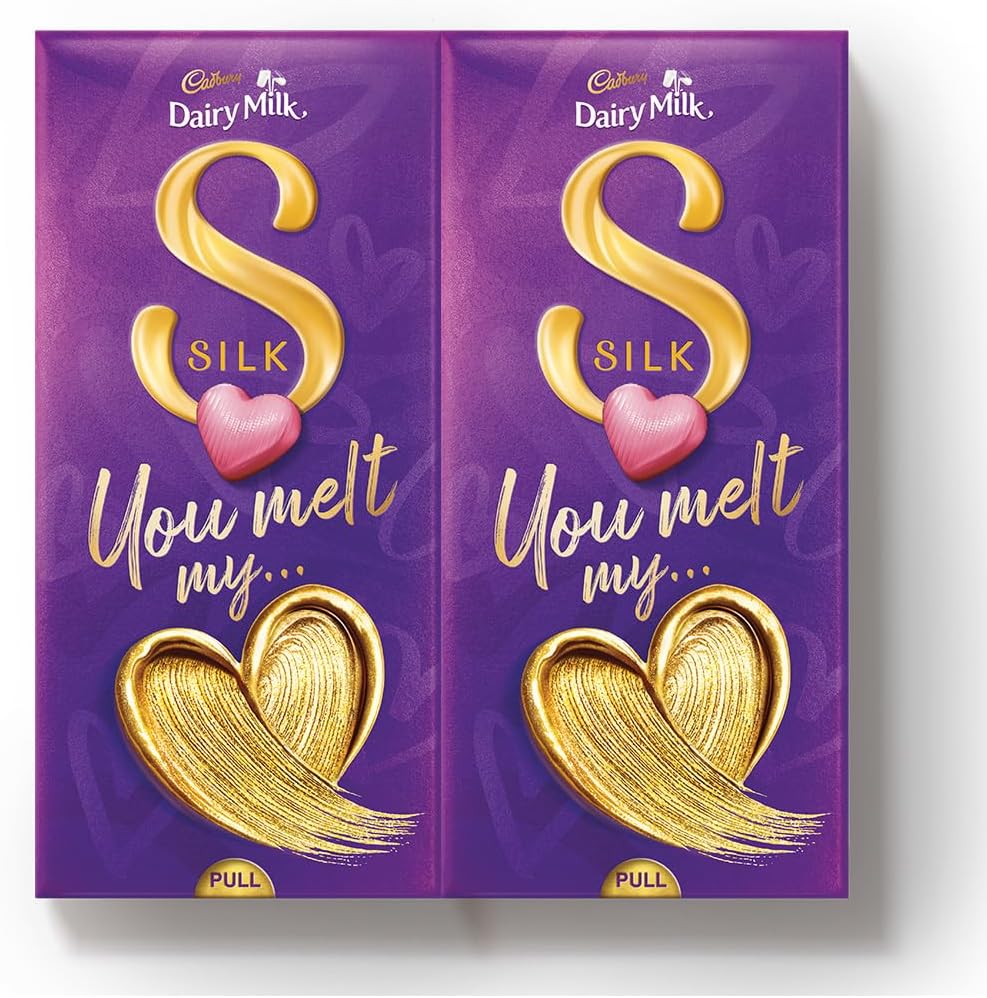 Cadbury Dairy Milk Silk Valentine's Heart Blush Chocolate Bar Gift Pack, 250 g (Pack of 2)