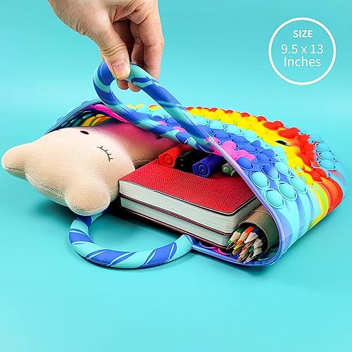 Miniatura 2 de BABANA Bolso antiestrés para niñas, bolsa de burbujas con ojos locos, juguete de silicona para niños, cumpleaños, Pascua
