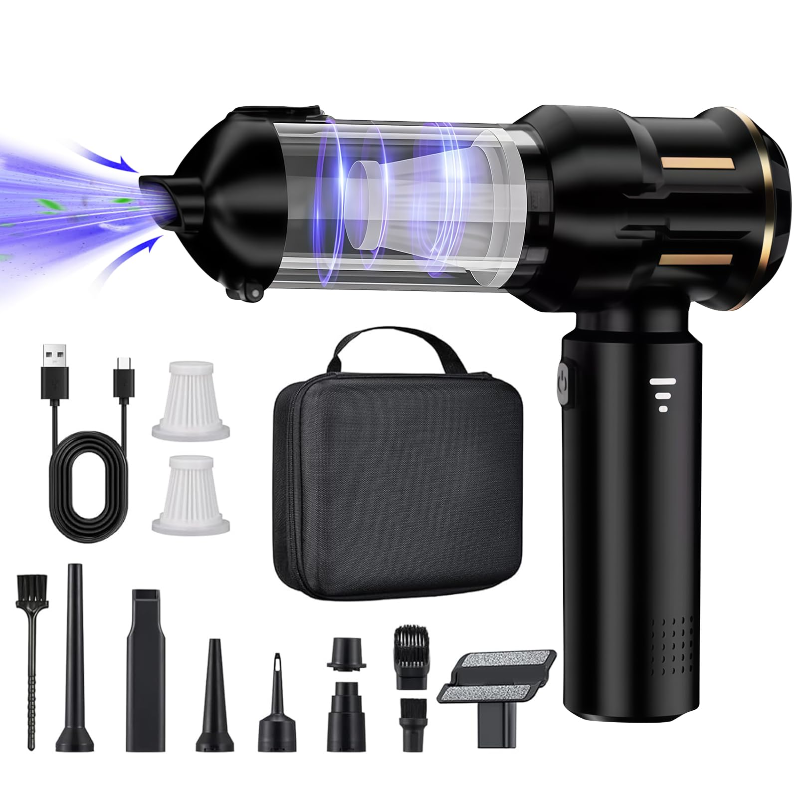 Aspirapolvere portatile a batteria, 26000 Pa, mini aspirapolvere