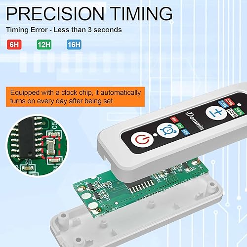 Miniatura 5 de DOMMIA Luces de cultivo para plantas de interior, paquete de 3 luces LED de espectro completo con temporizador de encendido y apagado automático,