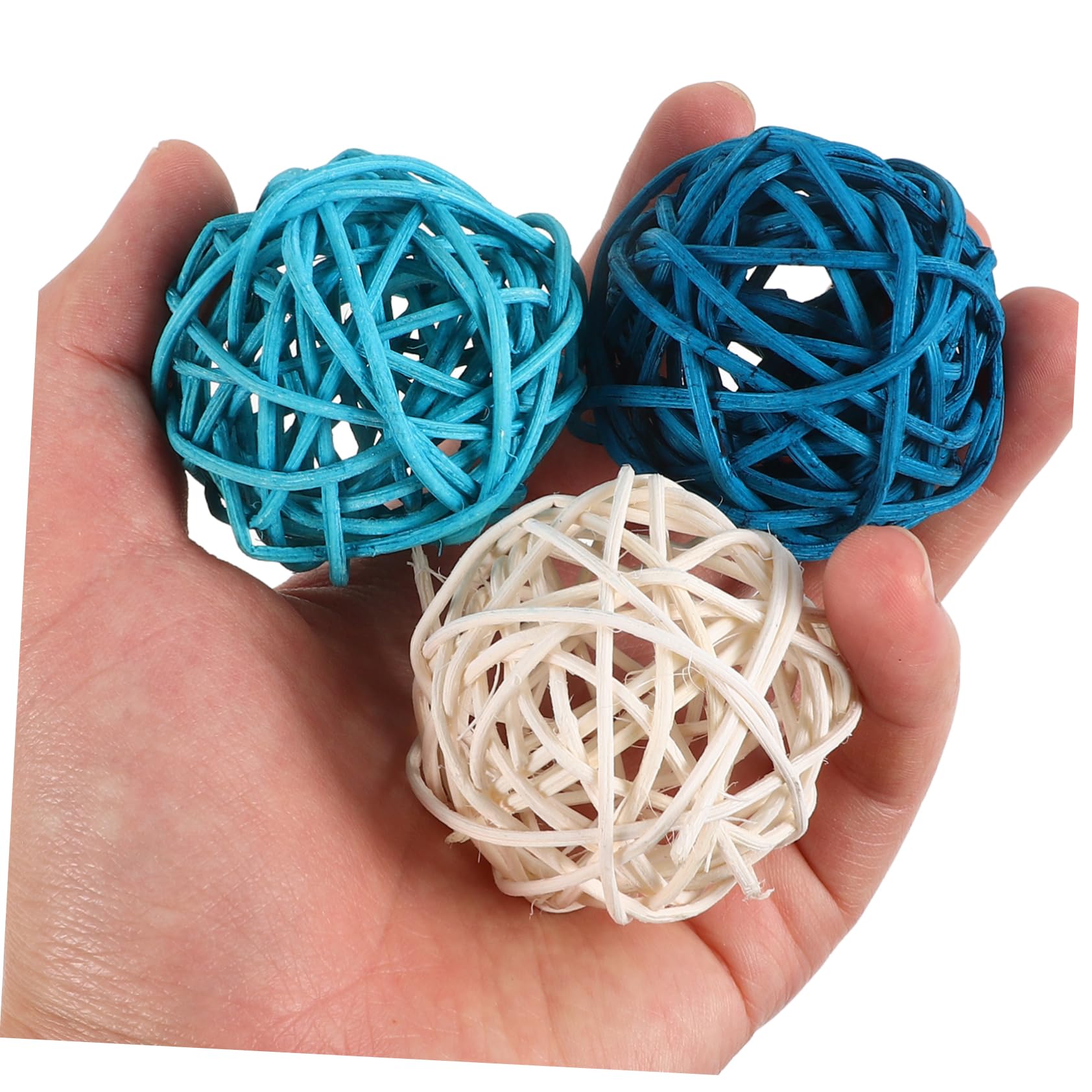 TOPBATHY 15pcs Takraw Aromatherapy Ball Vase Fillers for Home Decor Decorative Bowl Fillers Vase Filler Balls Orbs Filler Decorative Balls for Centerpiece Bowls Sphere Balls Rattan - Image 4