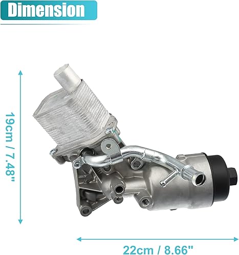 Miniatura 7 de X AUTOHAUX Adaptador de aluminio de la carcasa del filtro del enfriador de aceite del motor para Chevrolet Cruze Sonic Trax 1.4L 2011-2020 para