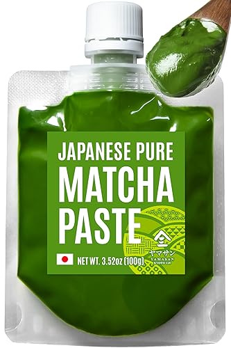 YAMASAN KYOTO UJI Pasta japonesa pura matcha, práctica para hornear y cocinar, fácil de agregar, color y sabor matcha, sin aditivos, sin gluten,