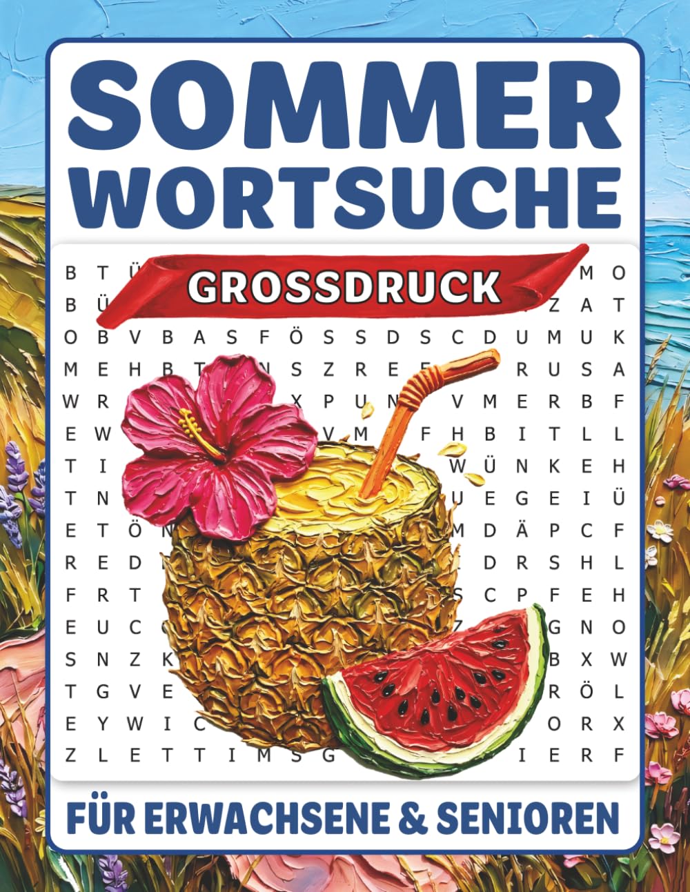 Sommer Wortsuchrätsel für Senioren: XXL Wortsuche für Erwachsene in Farbe: Großdruck zur Entspannung, Beschäftigung & zum Gedächtnistraining