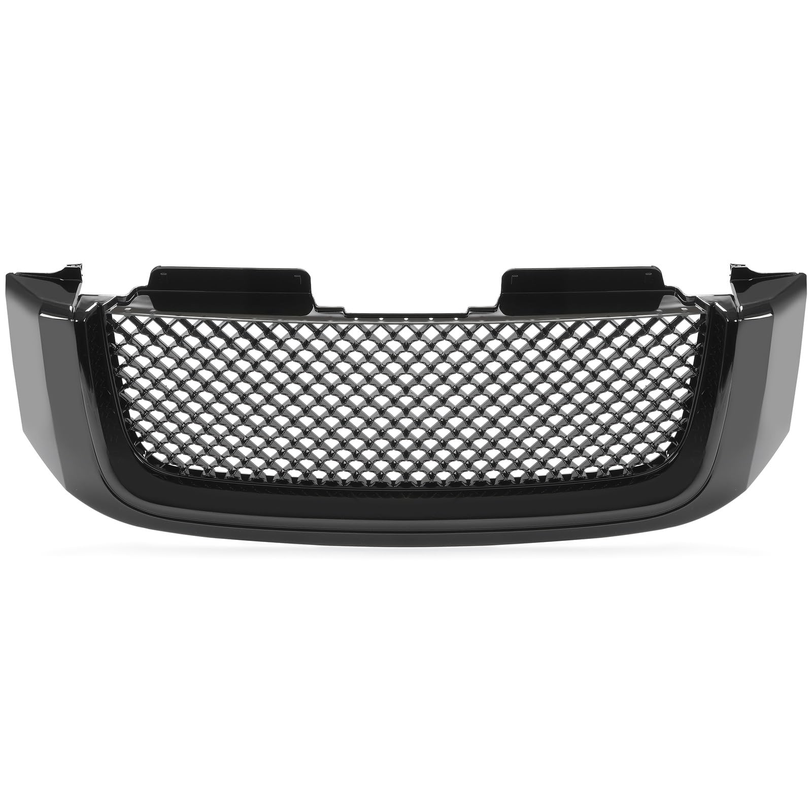 Suitable for GMC Envoy 2002-2009 - Glossy Black Upper Grille Cover (Mech Style) | OE Look Enhancement | No-Drill Mounting & Off-Road Appearance