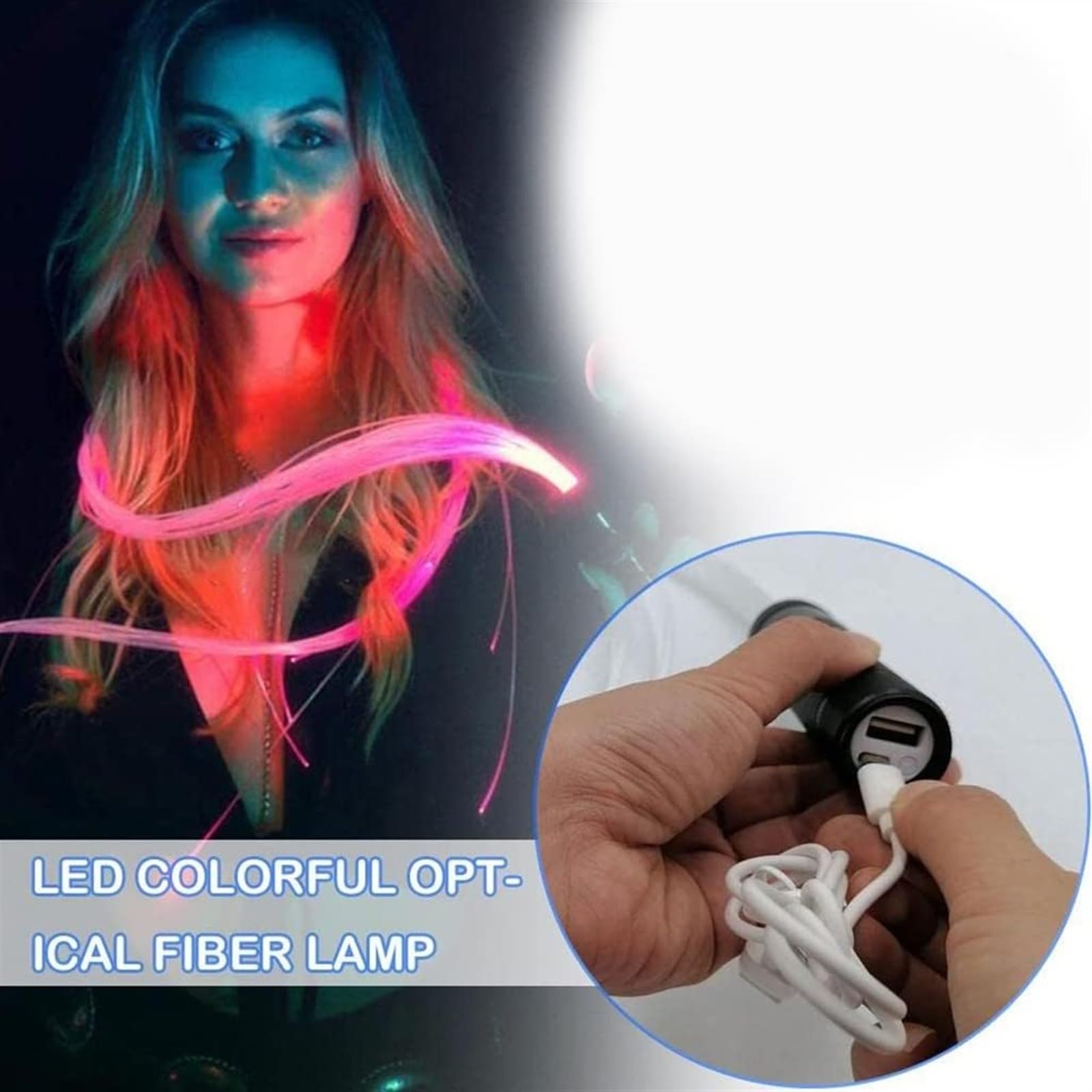 Fibra ottica a batteria frusta in fibra ottica flash LED flash LED 6 piedi Flusso della frusta LED, 4 modalità di rotazione di 360°, frusta da discoteca per danza, feste (colore: batteria)