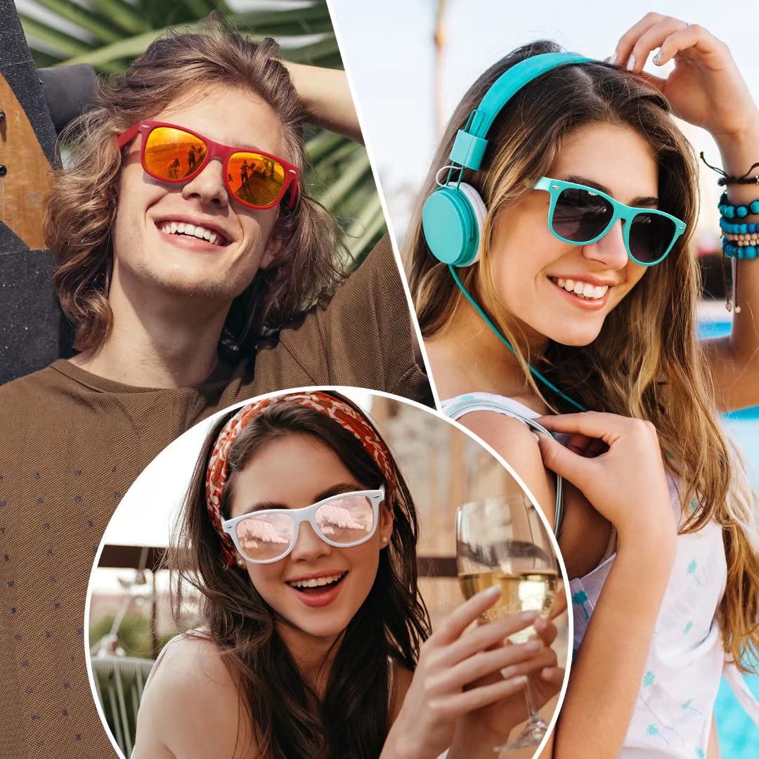 LINVO Occhiali da Sole da Uomo Donna Polarizzati Guida Protezione 100% UV400 Retrò Anni '80 Design